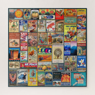 VINTAGE ADVERTISING COLLAGE, PACKED! JIGSAW PUZZLE
