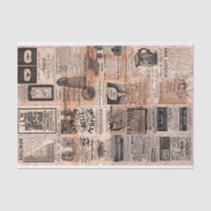 Vintage Advertising Collage Tissue Paper