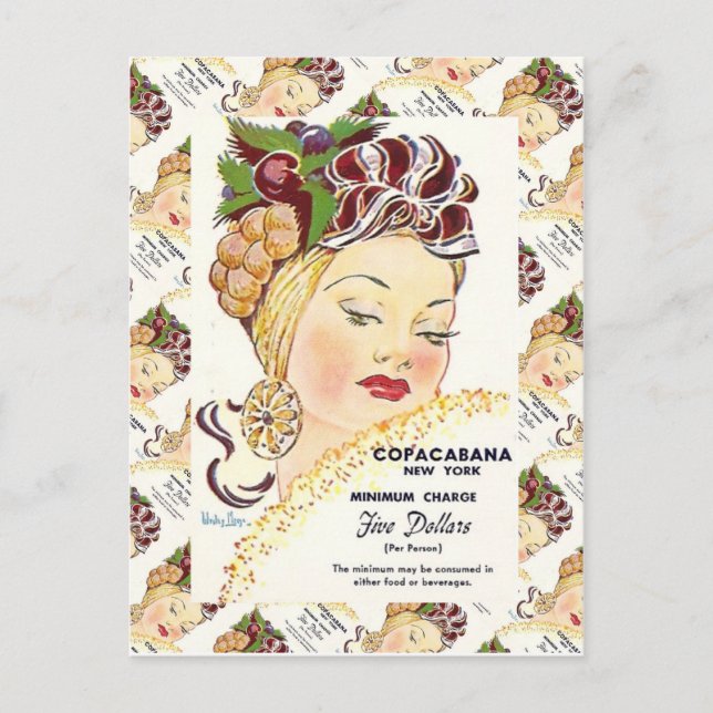 Vintage  advertising, Copacabana, New York Postcard (Front)