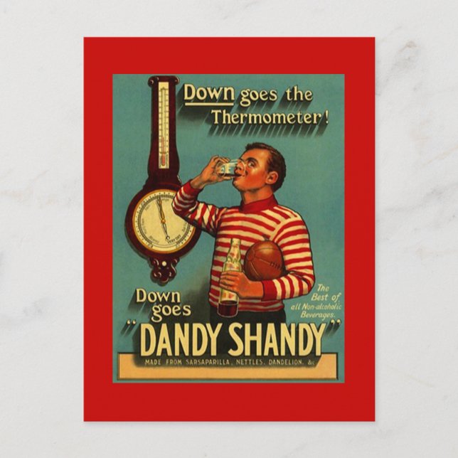 Vintage Advertising Dandy Shandy beverage drink Holiday Postcard (Front)