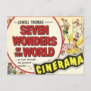 Vintage advertising, Film; Seven Wonders Postcard