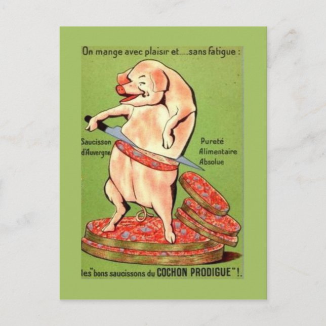 Vintage Advertising, French, pork joints Postcard (Front)