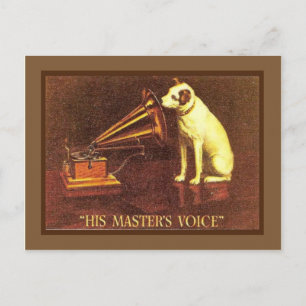 Vintage advertising, His Master's voice, Postcard