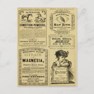 Vintage Advertising Newsprint Retail Ads Postcard