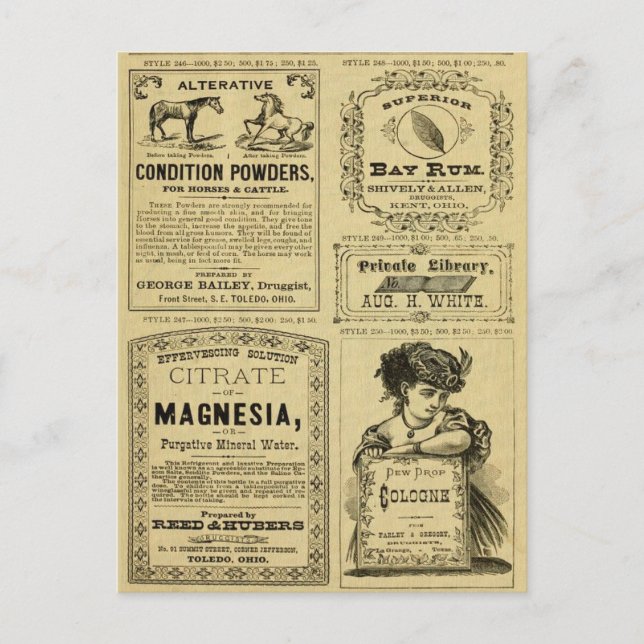 Vintage Advertising Newsprint Retail Ads Postcard (Front)