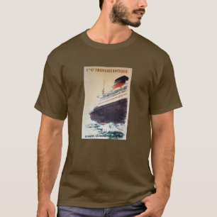 Vintage Advertising Poster Art Cruise Ship French T-Shirt