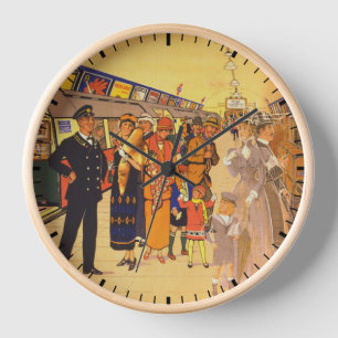 Vintage Advertising Poster For London Underground Clock