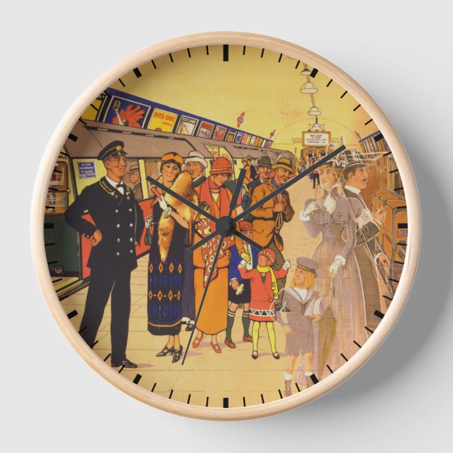 Vintage Advertising Poster For London Underground Clock (Front)