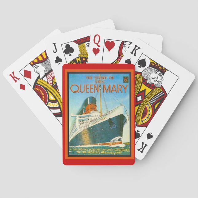 Vintage advertising, RMS Queen Mary Playing Cards (Back)