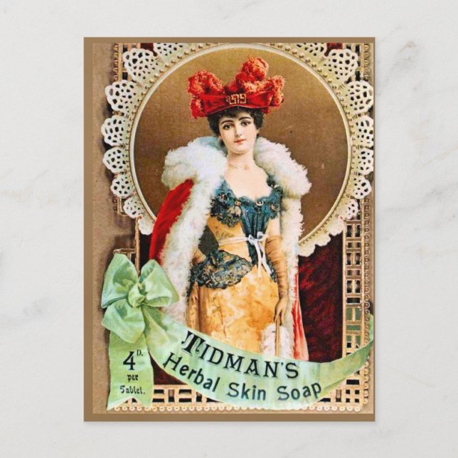 Vintage advertising, Tidman's herbal skin soap Postcard (Front)