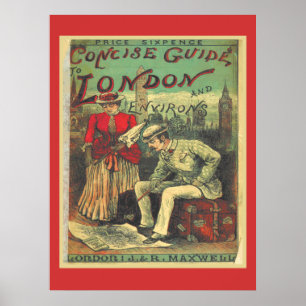 Vintage Advertising Travel Guide to London England Poster