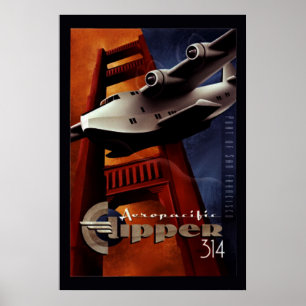 Vintage Aero pacificClipper 314 Poster