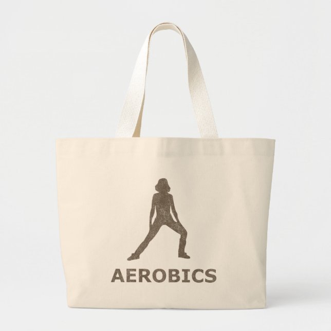 Vintage Aerobics Large Tote Bag (Front)