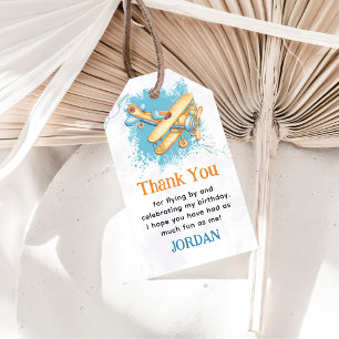 Vintage Aeroplane 1st Birthday Party Gift Tags