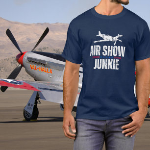 Vintage Aeroplane Air Show Junkie WWII Aviation  T-Shirt