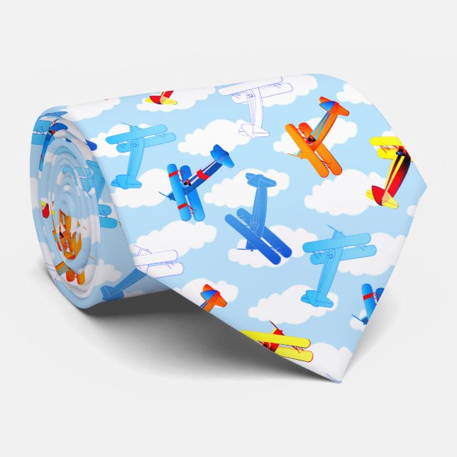 Vintage Aeroplane Airforce Airshow Aviator Tie (Rolled)