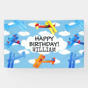 Vintage Aeroplane Airforce Aviator Aviation Banner