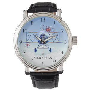 Vintage Aeroplane Airforce Aviator Pilot Airshow Watch