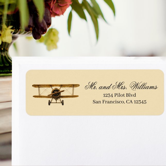Vintage Aeroplane Antique Biplane Aviation Address (Creator Uploaded)