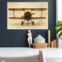 Vintage Aeroplane Antique Biplane Aviation Aviator