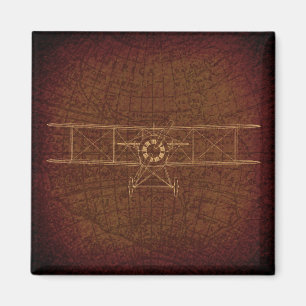 Vintage Aeroplane Antique Plane Diagram Vintage Ma Magnet