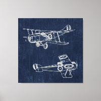 Vintage Aeroplane Art Newspaper Text & Script Styl