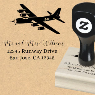 Vintage Aeroplane B-17 Flying Fortress Aviation Rubber Stamp