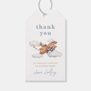 Vintage Aeroplane Baby Shower Favour Tags