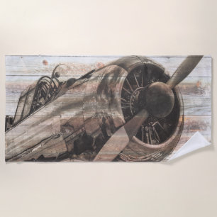 Vintage Aeroplane Beach Towel