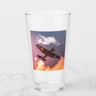 Vintage Aeroplane Beautiful Sky Glass