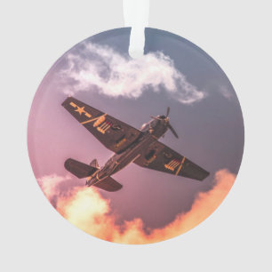 Vintage Aeroplane Beautiful Sky Ornament