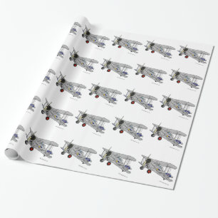 Vintage Aeroplane Biplane The Gloster Gladiator Wrapping Paper