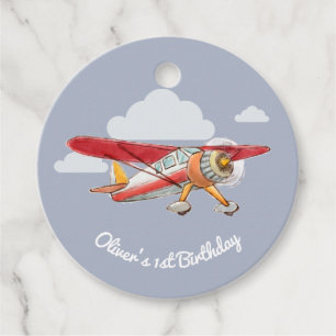 Vintage Aeroplane Birthday Favour Tags