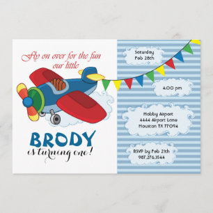 Vintage Aeroplane Birthday Invitation