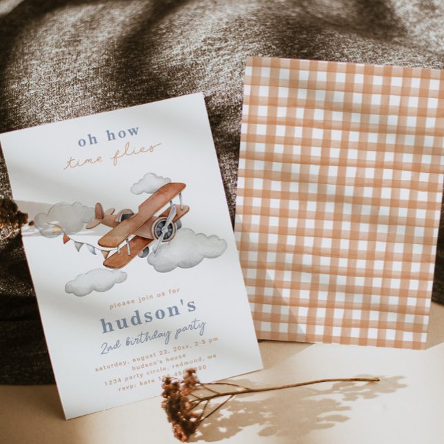 Vintage Aeroplane Birthday Invitation | Plane (Creator Uploaded)