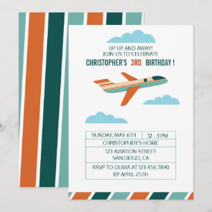 Vintage Aeroplane Birthday Party/Aeroplane Party Invitation