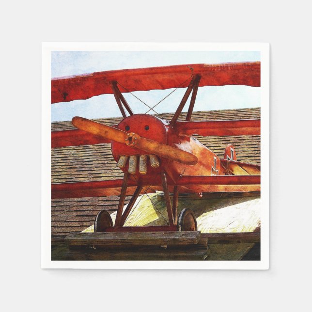Vintage Aeroplane by Shirley Taylor Napkin (Front)
