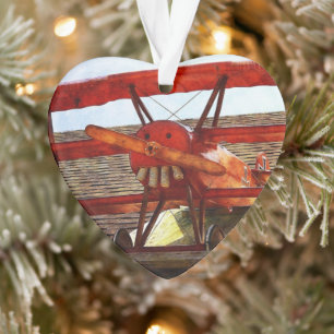 Vintage Aeroplane by Shirley Taylor Ornament