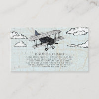 Vintage Aeroplane Display Shower Invitation Insert