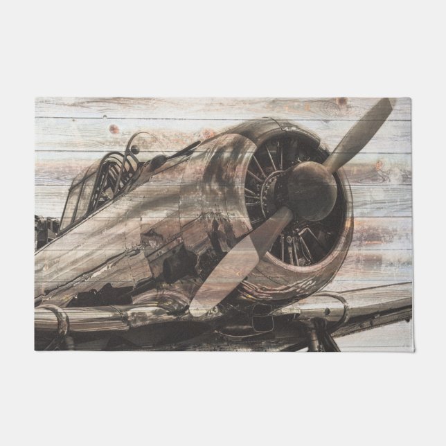 Vintage Aeroplane Doormat (Front)