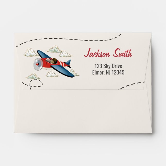 Vintage Aeroplane Envelope (Back (Top Flap))