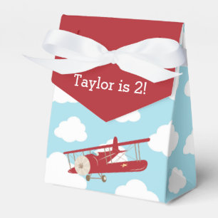 Vintage Aeroplane Favour Box (Red Plane)