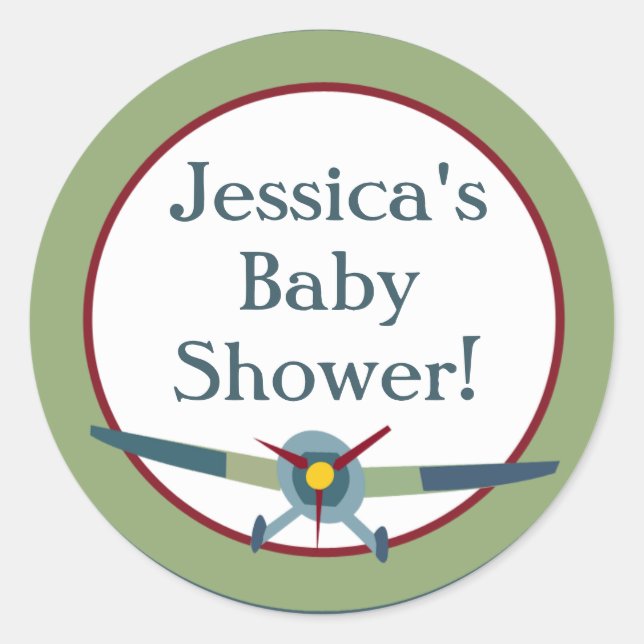 Vintage Aeroplane Favour Stickers (Front)