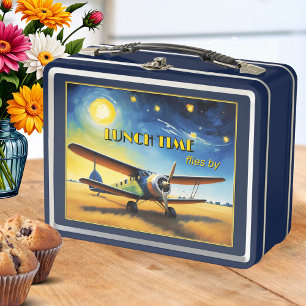 Vintage Aeroplane Fine Art Metal Lunch Box