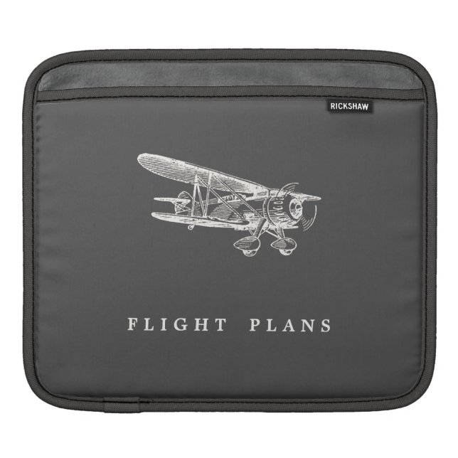 Vintage Aeroplane, Flight Plans iPad Sleeve (Front)