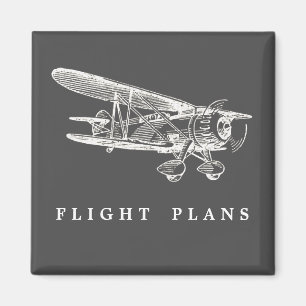 Vintage Aeroplane, Flight Plans Magnet