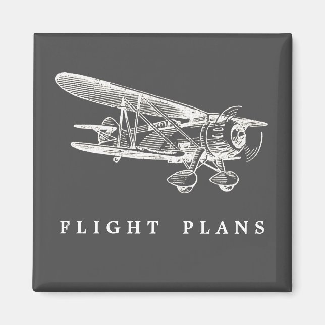 Vintage Aeroplane, Flight Plans Magnet (Front)