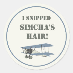 Vintage aeroplane "I snipped" Classic Round Sticker