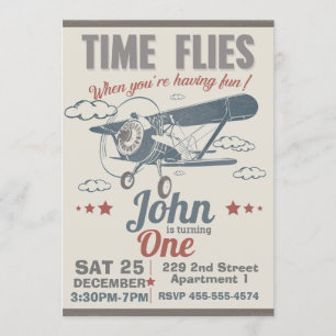 Vintage Aeroplane invitation - Aeroplane invitatio