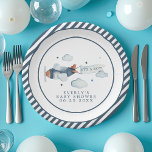 Vintage Aeroplane It's A Boy Baby Shower Paper Plate<br><div class="desc">Vintage Aeroplane It's A Boy Baby Shower Paper Plate. This design features an adorable vintage aeroplane. Personalise this custom design with your own text and details.</div>
